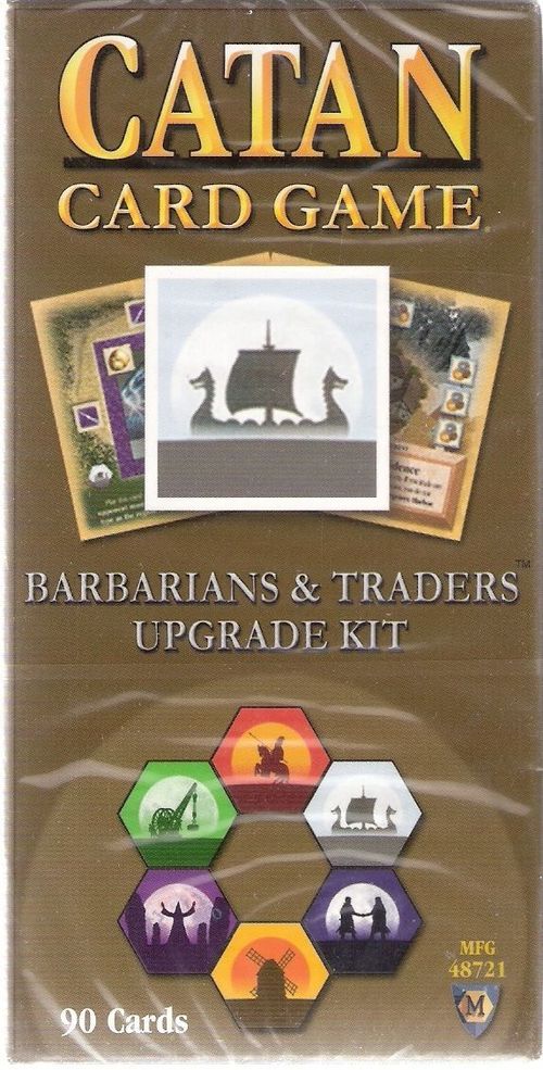 Обложка игры Settlers of Catan Card Game: Barbarians and Traders Upgrade Kit